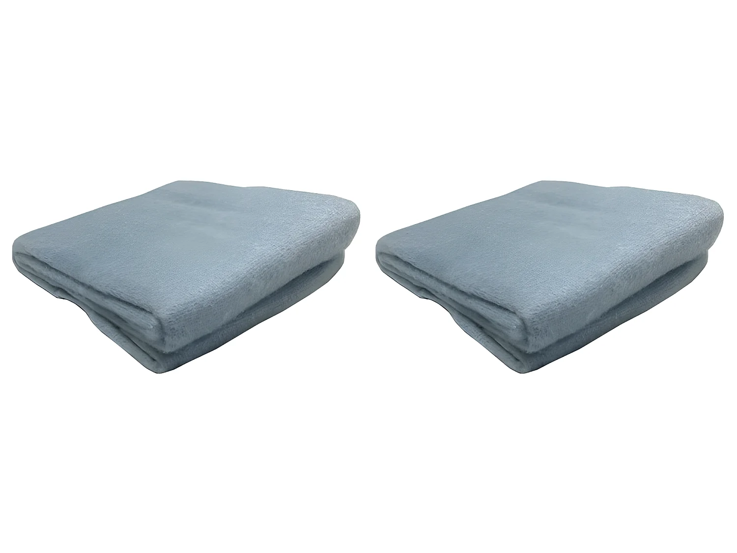 Lot de 2 plaids bleu clair 130 x 170 cm doux avec franges - BEHA 0983