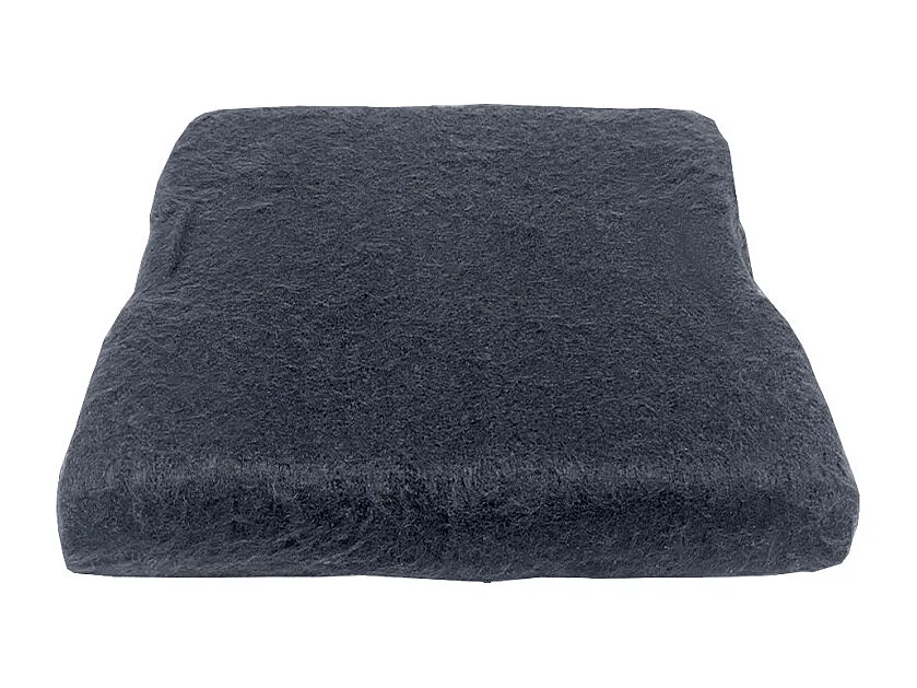 Plaid gris foncé 130 x 170 cm doux avec franges - BEHA 4285