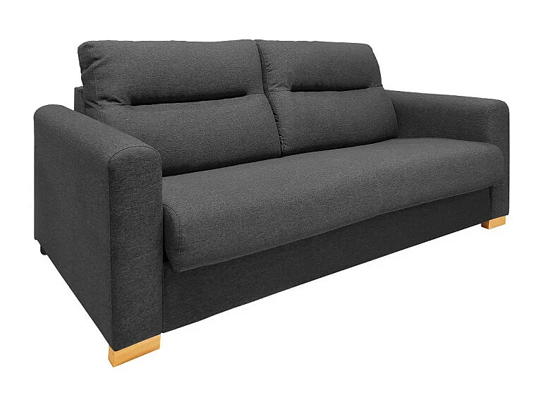 Canapé convertible 3p tissu gris anthracite couchage 160x190 cm - VIGO