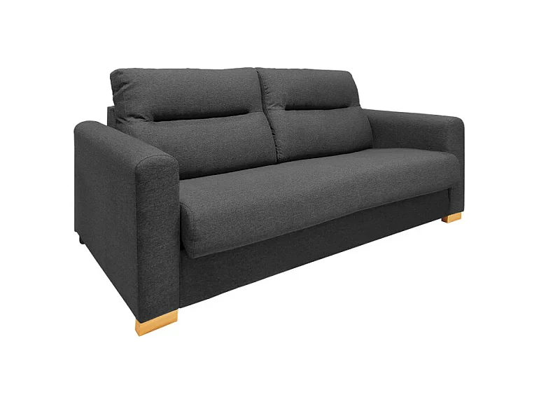 Canapé convertible 3p tissu gris anthracite couchage 160x190 cm - VIGO