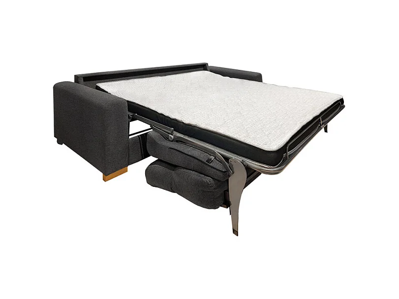 Canapé convertible 3p tissu gris anthracite couchage 160x190 cm - VIGO