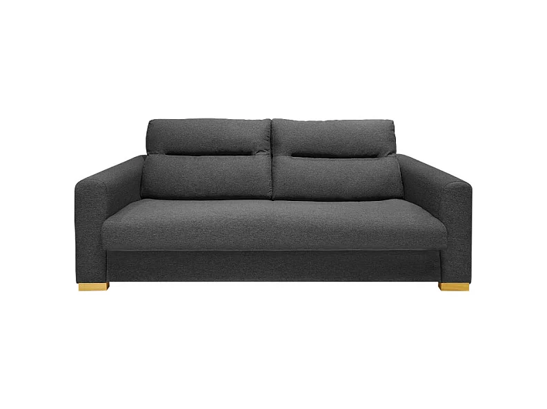 Canapé convertible 3p tissu gris anthracite couchage 160x190 cm - VIGO
