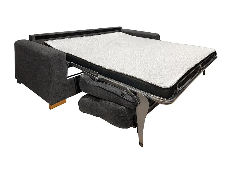 Canapé convertible 3p tissu gris anthracite couchage 160x190 cm - VIGO