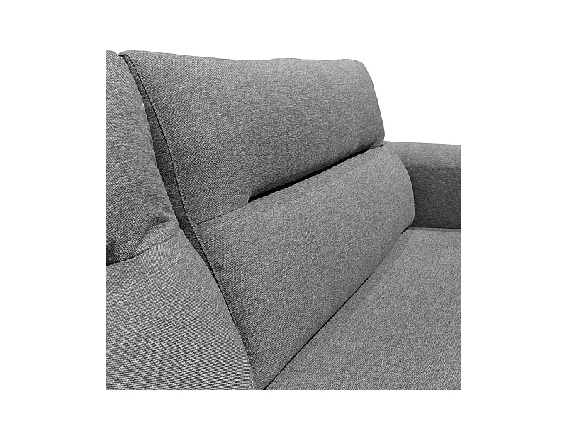 Canapé convertible 2p tissu gris chiné couchage 140x190 cm - VIGO
