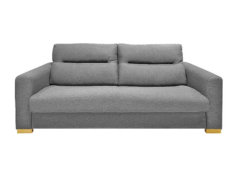 Canapé convertible 2p tissu gris chiné couchage 140x190 cm - VIGO