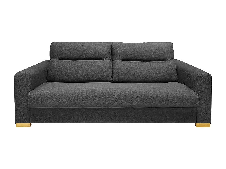 Canapé convertible 2p tissu gris anthracite couchage 140x190 cm - VIGO