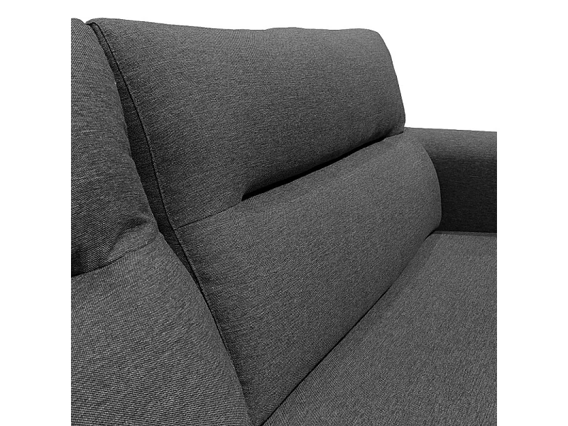 Canapé convertible 2p tissu gris anthracite couchage 140x190 cm - VIGO