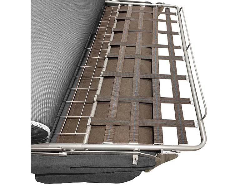 Canapé convertible 2p tissu gris anthracite couchage 140x190 cm - VIGO