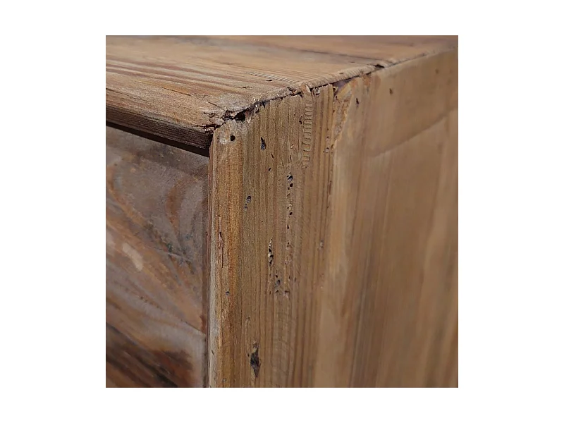 Buffet 200 cm en pin massif recyclé 4 tiroirs 4 portes - CHALET