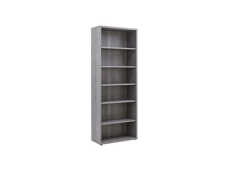 Bibliothèque 217 cm 6 niches décor gris béton - REVERSO