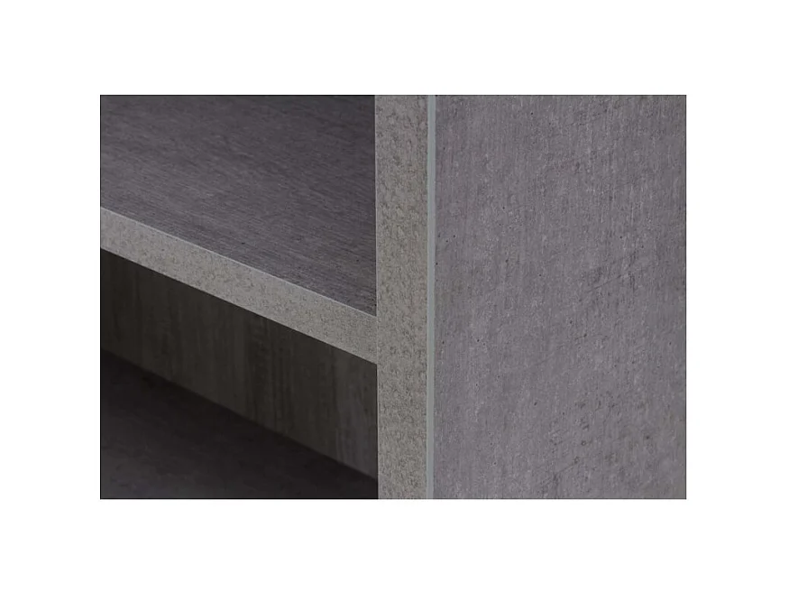 Bibliothèque 217 cm 6 niches décor gris béton - REVERSO