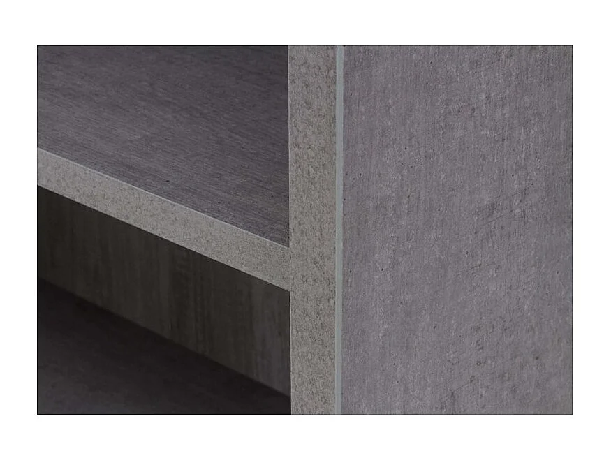 Bibliothèque 217 cm 6 niches décor gris béton - REVERSO