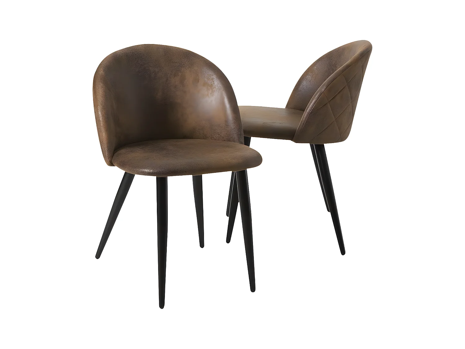 Chaise marron chocolat Jasmine (lot de 2)