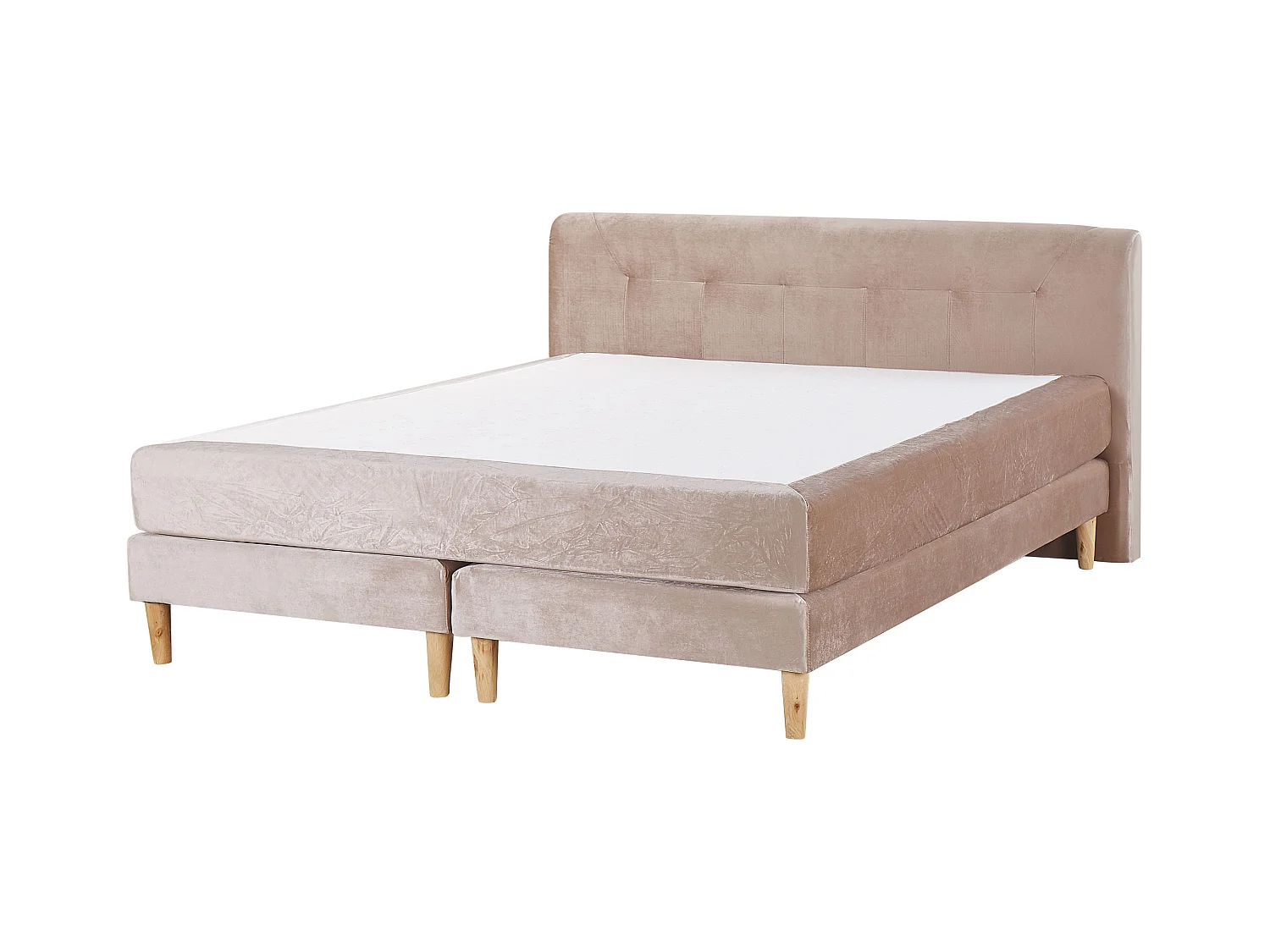 Lit Boxspring Velours MARQUISE 180 x 200 cm Beige