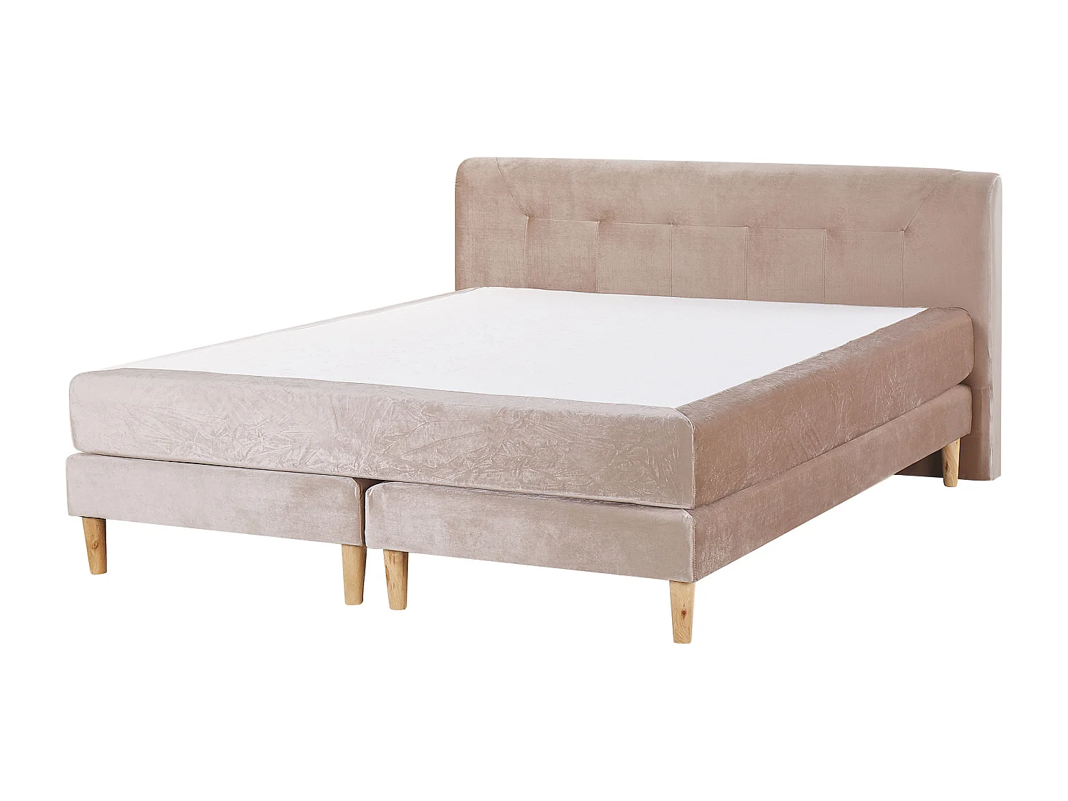 Lit Boxspring Velours MARQUISE 180 x 200 cm Beige