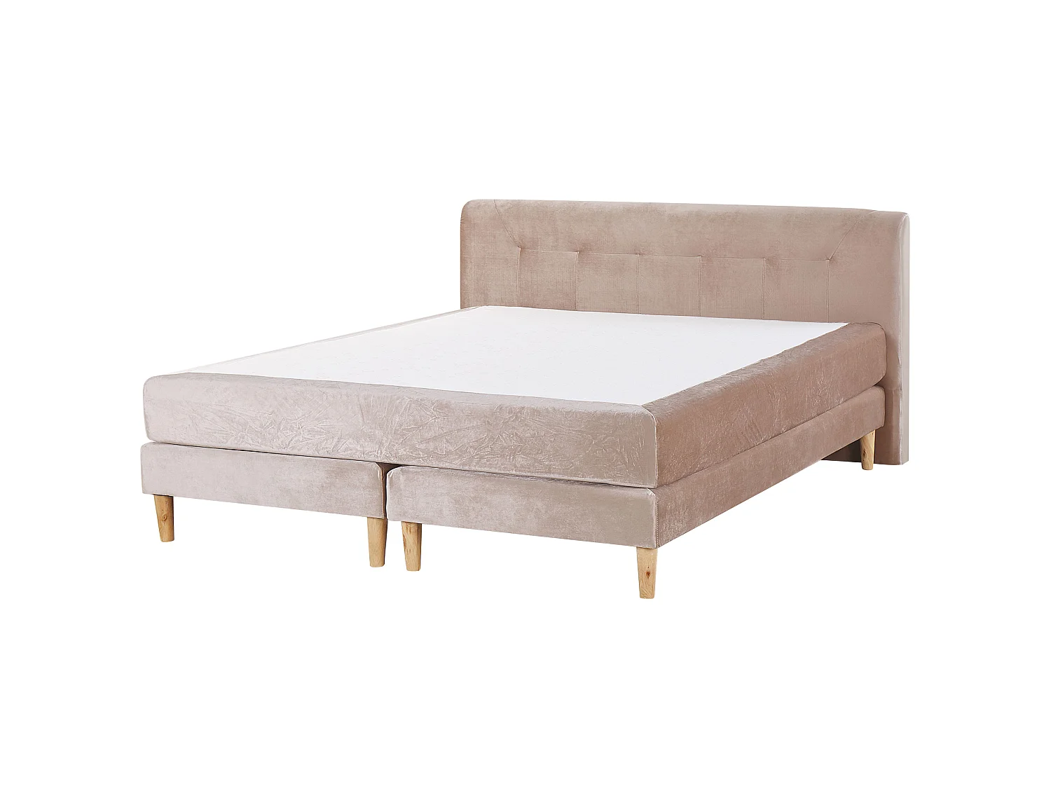 Divan Bed Velvet MARQUISE 180 x 200 cm (EU Super King) Beige