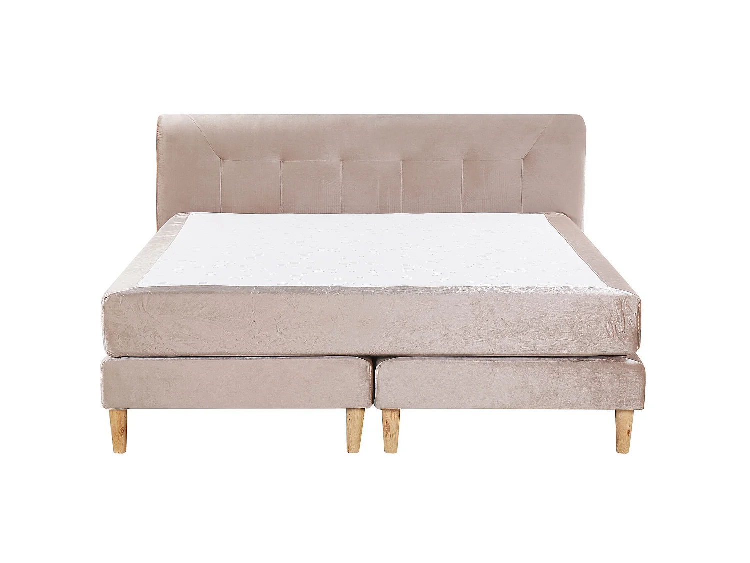 Divan Bed Velvet MARQUISE 180 x 200 cm (EU Super King) Beige