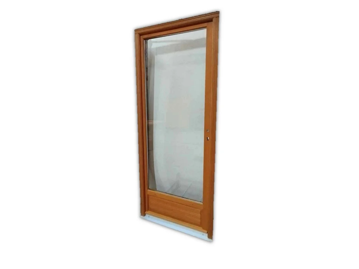 Porte Fenetre Bois 1 Vantail H215 X L90 Cm Côte Tableau Tirant Droite Gd Menuiseries
