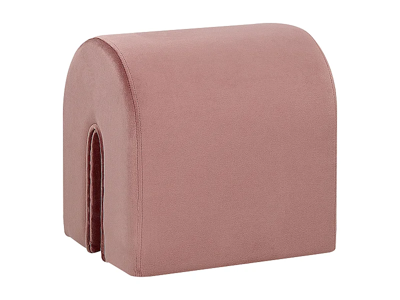 Pouf Samt rosa U-Form 42 x 42 x 35 cm Samthocker Sitzhocker Glamour Look Modoc