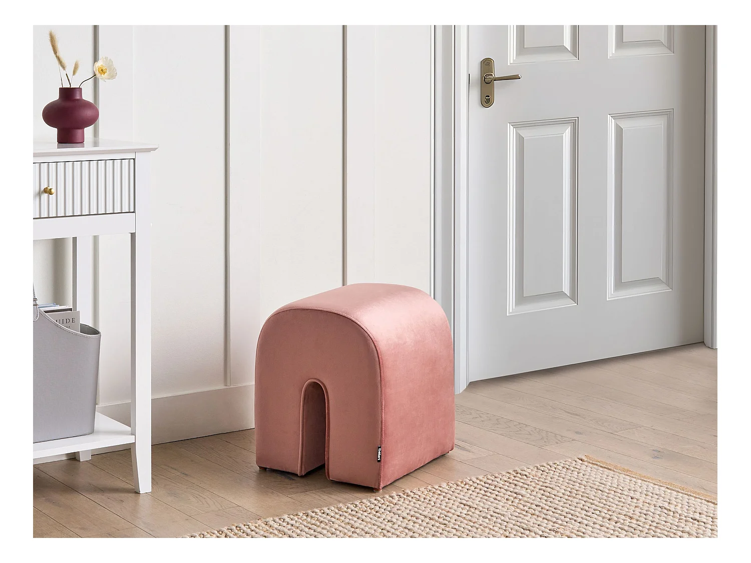 Pufe MODOC Veludo Rosa 35 cm 42 cm 42 cm