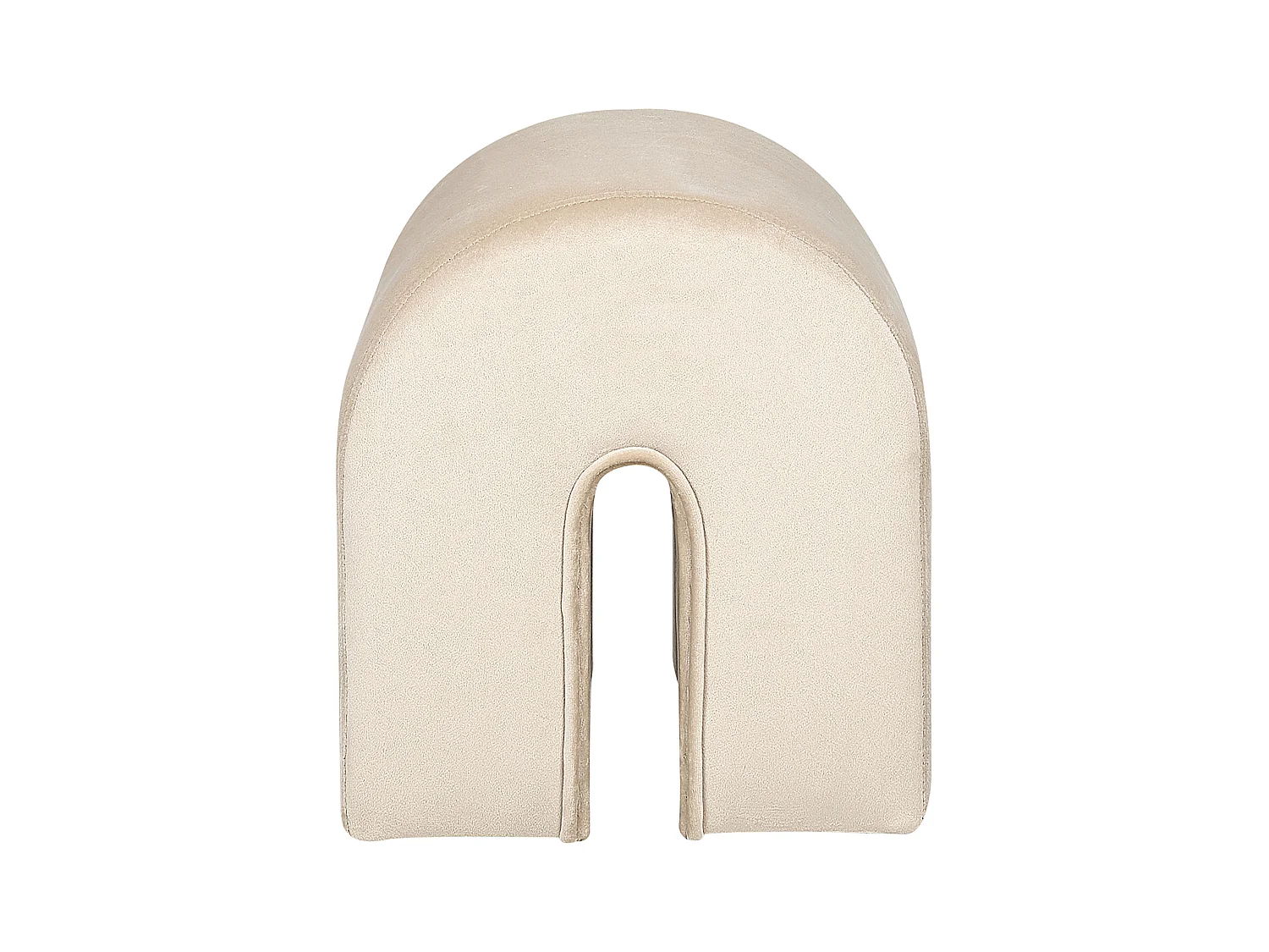 Pouf MODOC Samtstoff Beige 35 cm 42 cm 42 cm