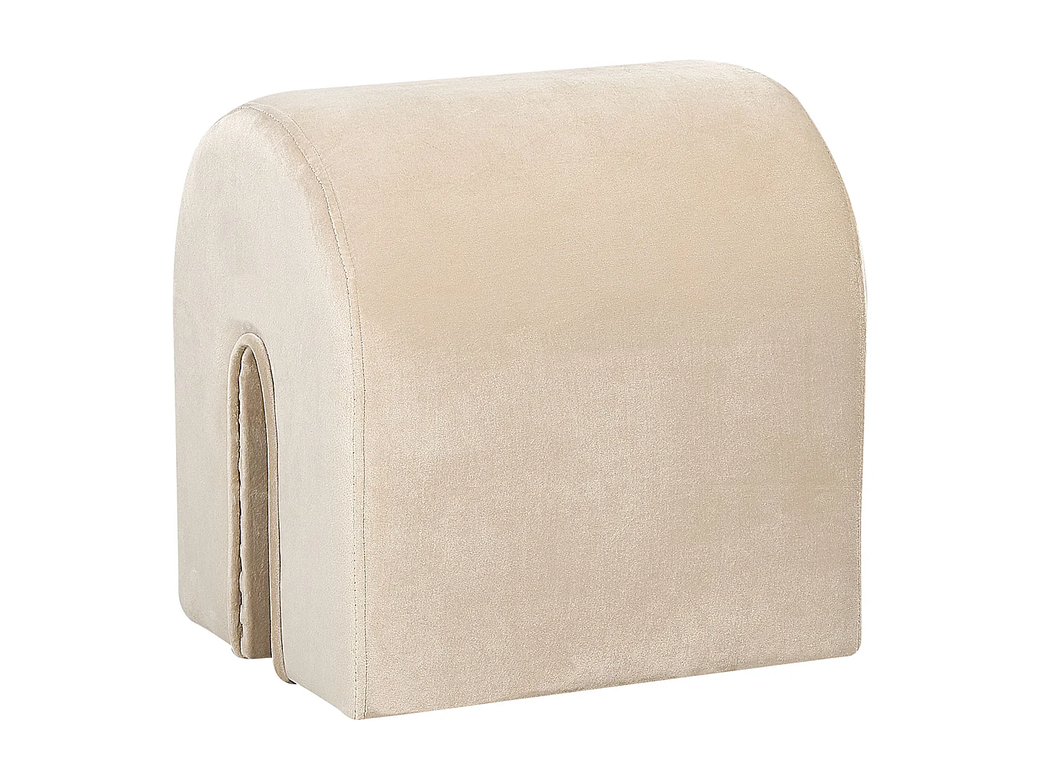 Pouf MODOC Samtstoff Beige 35 cm 42 cm 42 cm