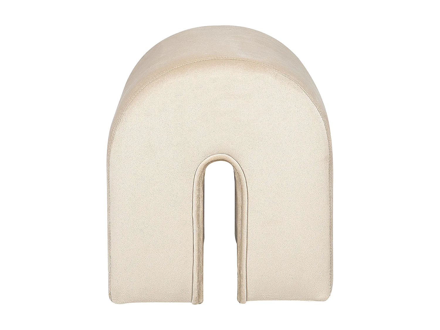 Pouf MODOC Samtstoff Beige 35 cm 42 cm 42 cm