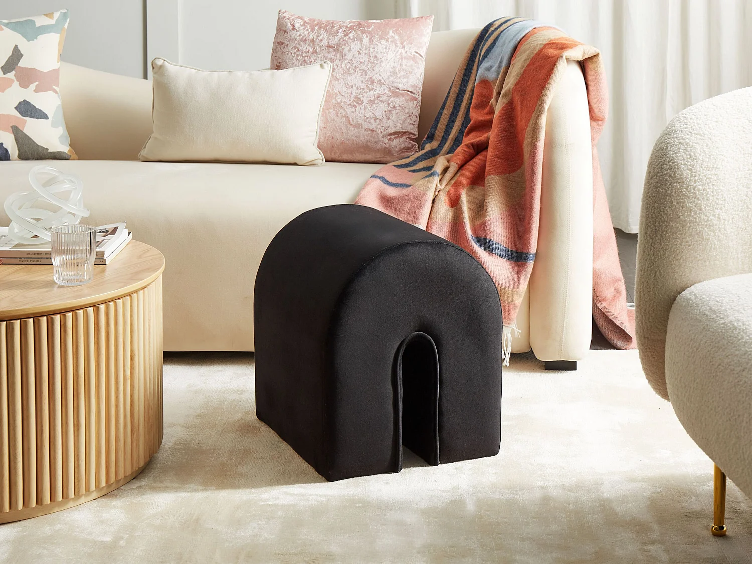 Pouf MODOC Velours Noir