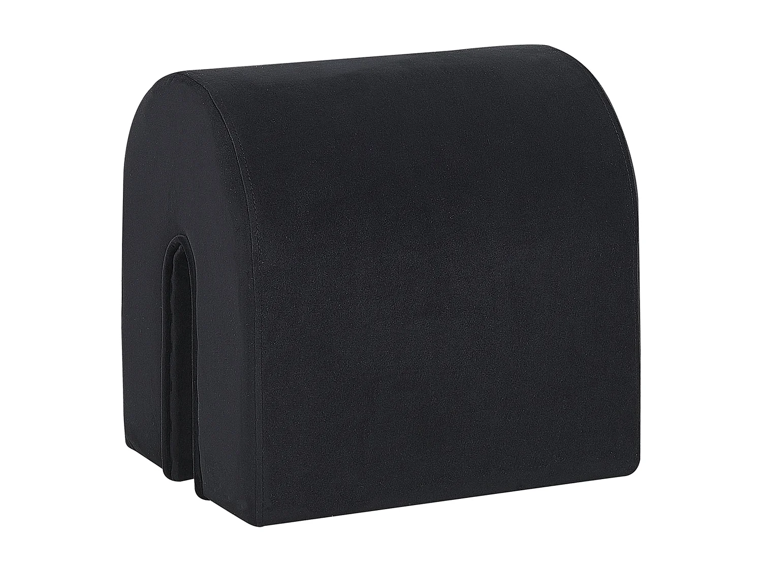Poef fluweel zwart 35 x 42 x 42 cm MODOC