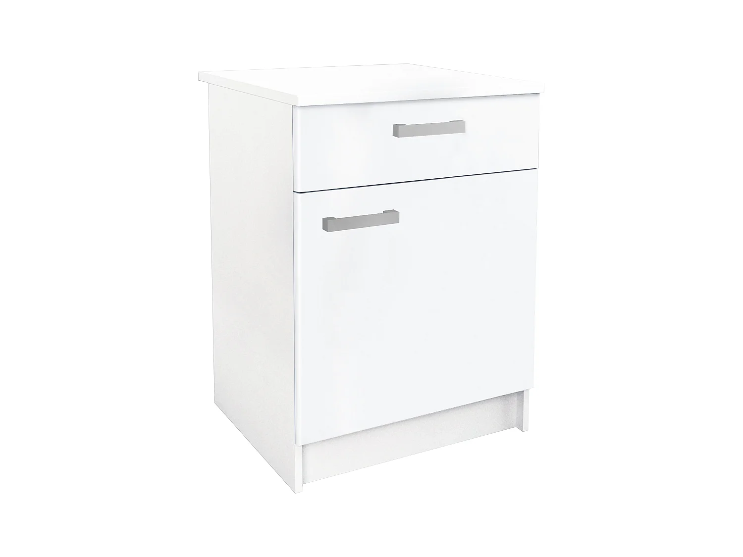 Caissons de cuisine - 1 meuble bas & 1 meuble haut - 2 portes & 1 tiroir - Blanc brillant - TRATTORIA