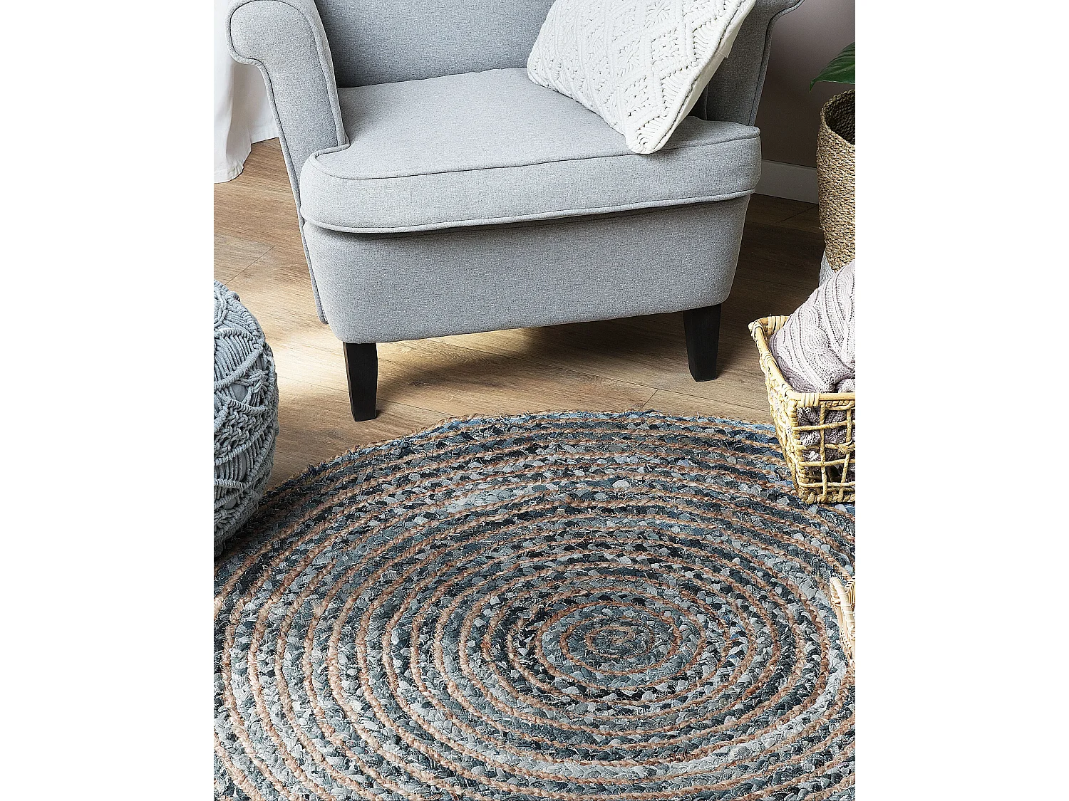 Alfombra MASLAK ø 120 cm Yute Gris