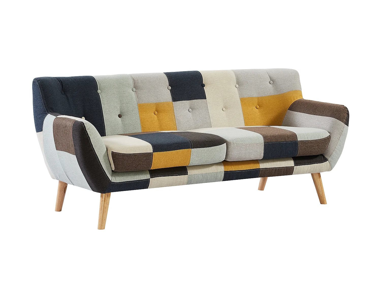 Couchgarnitur 3+1 - Patchwork - Mehrfarbig - SERTI II