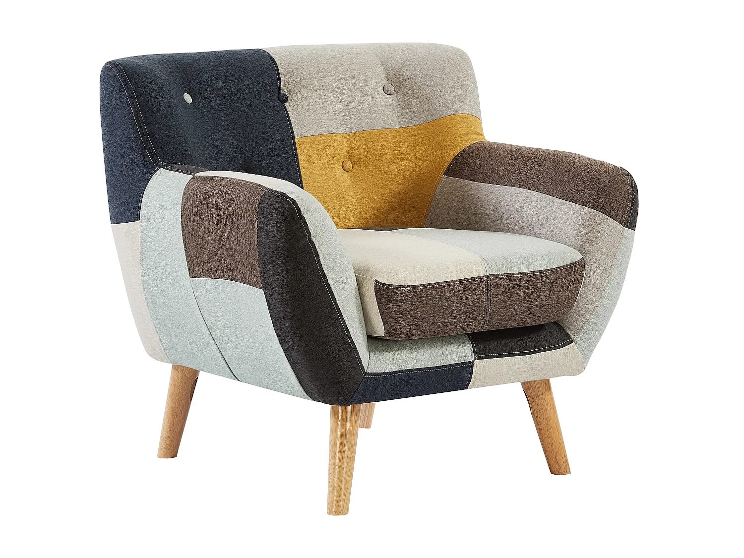 Couchgarnitur 3+2+1 - Patchwork - Mehrfarbig - SERTI II