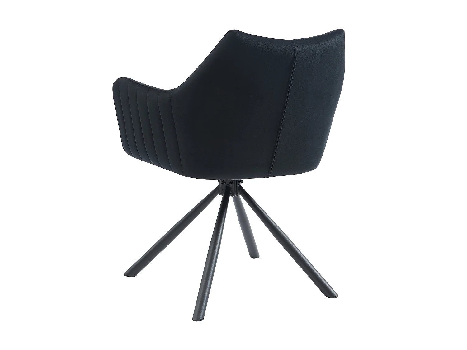 Lot de 6 chaises avec accoudoirs en velours et métal - Noir - IZIALI