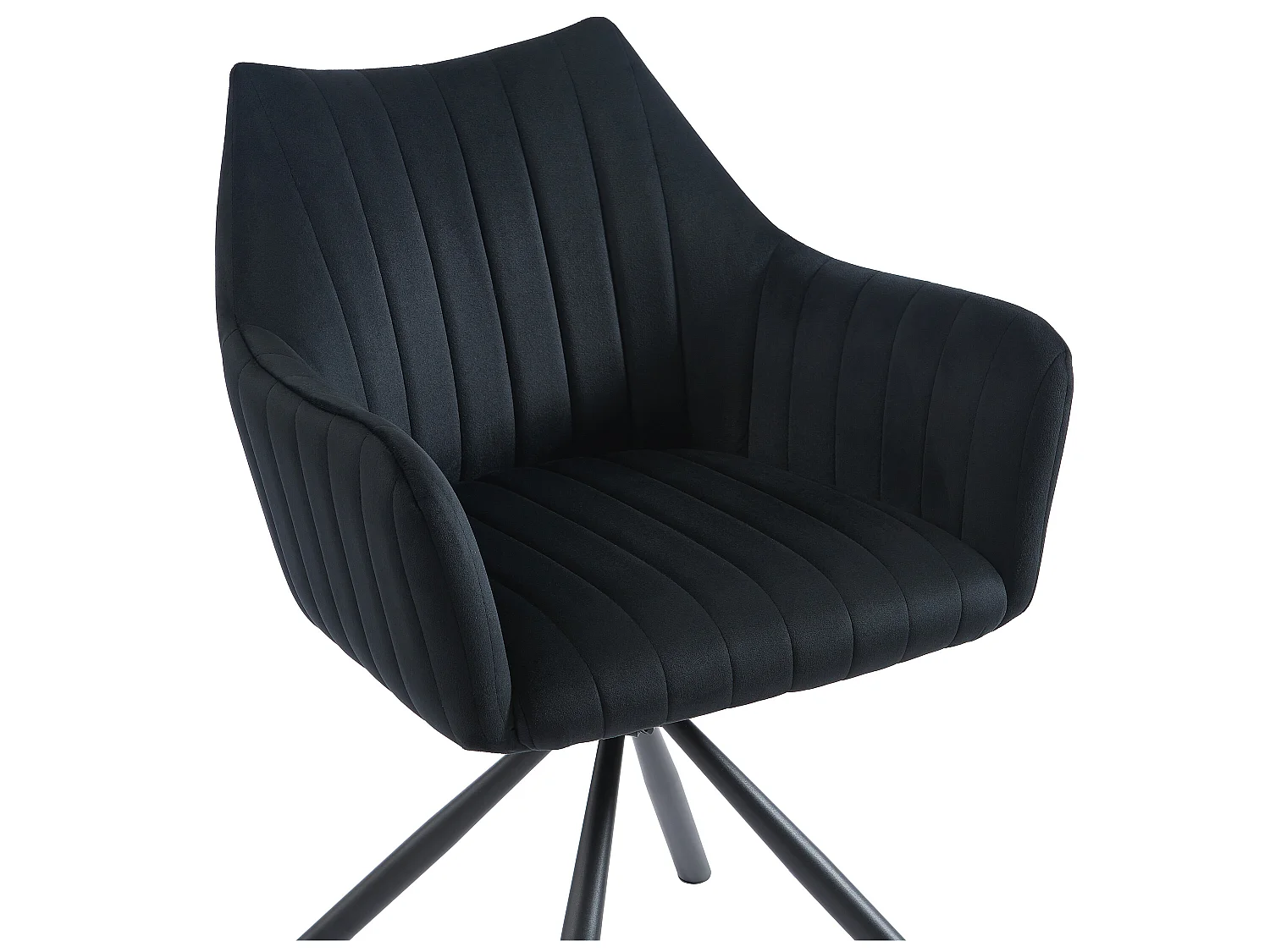 Set van 6 stoelen met fluweel en metalen armleuningen - Zwart - IZIALI van Pascal MORABITO