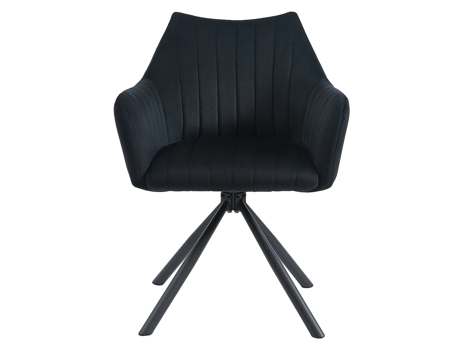 Set van 6 stoelen met fluweel en metalen armleuningen - Zwart - IZIALI van Pascal MORABITO