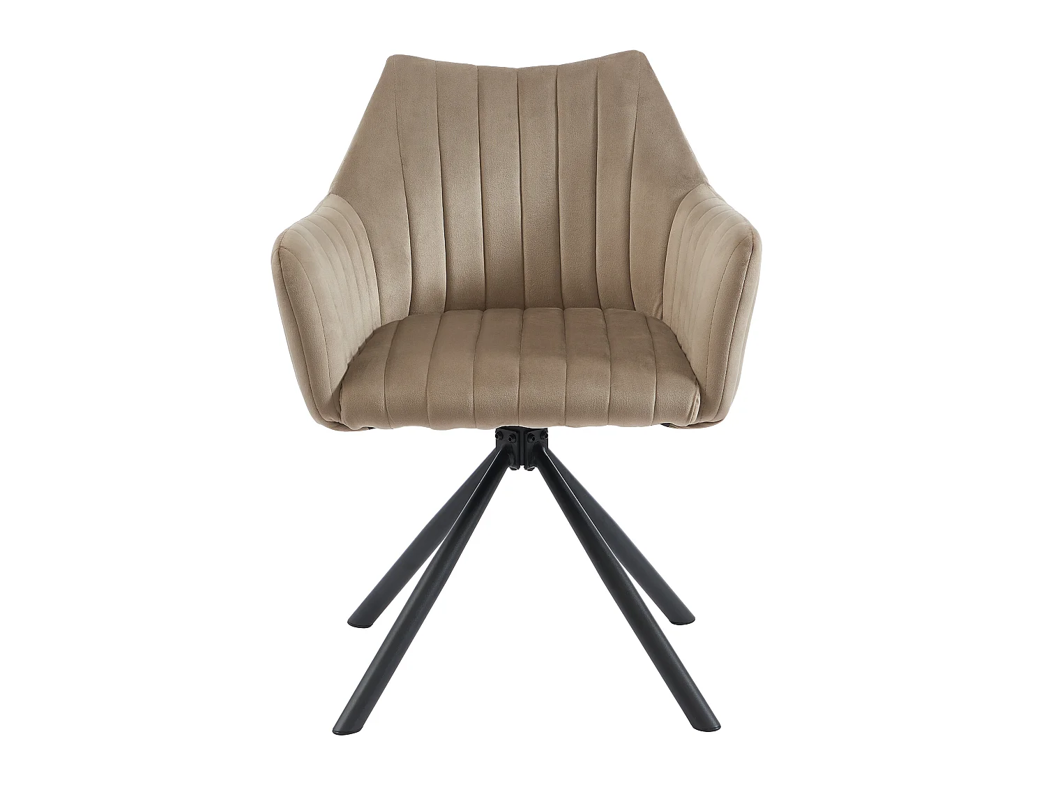 Stuhl mit Armlehnen 6er-Set - Samt & Metall - Beige - IZIALI von PASCAL MORABITO