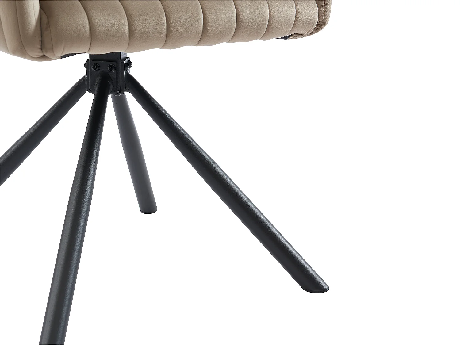 Lot de 6 chaises avec accoudoirs en velours et métal - Beige - IZIALI de Pascal MORABITO