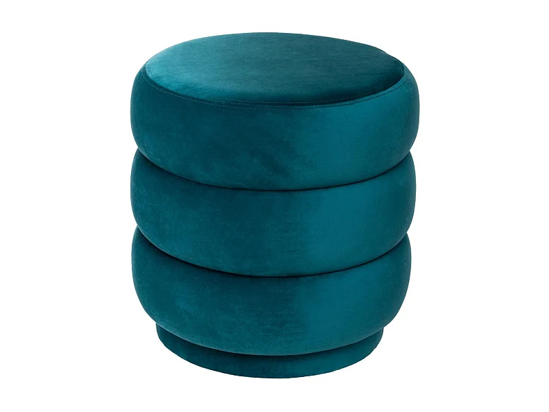 Pouf Velours Design "Sinan" 40cm Bleu Canard