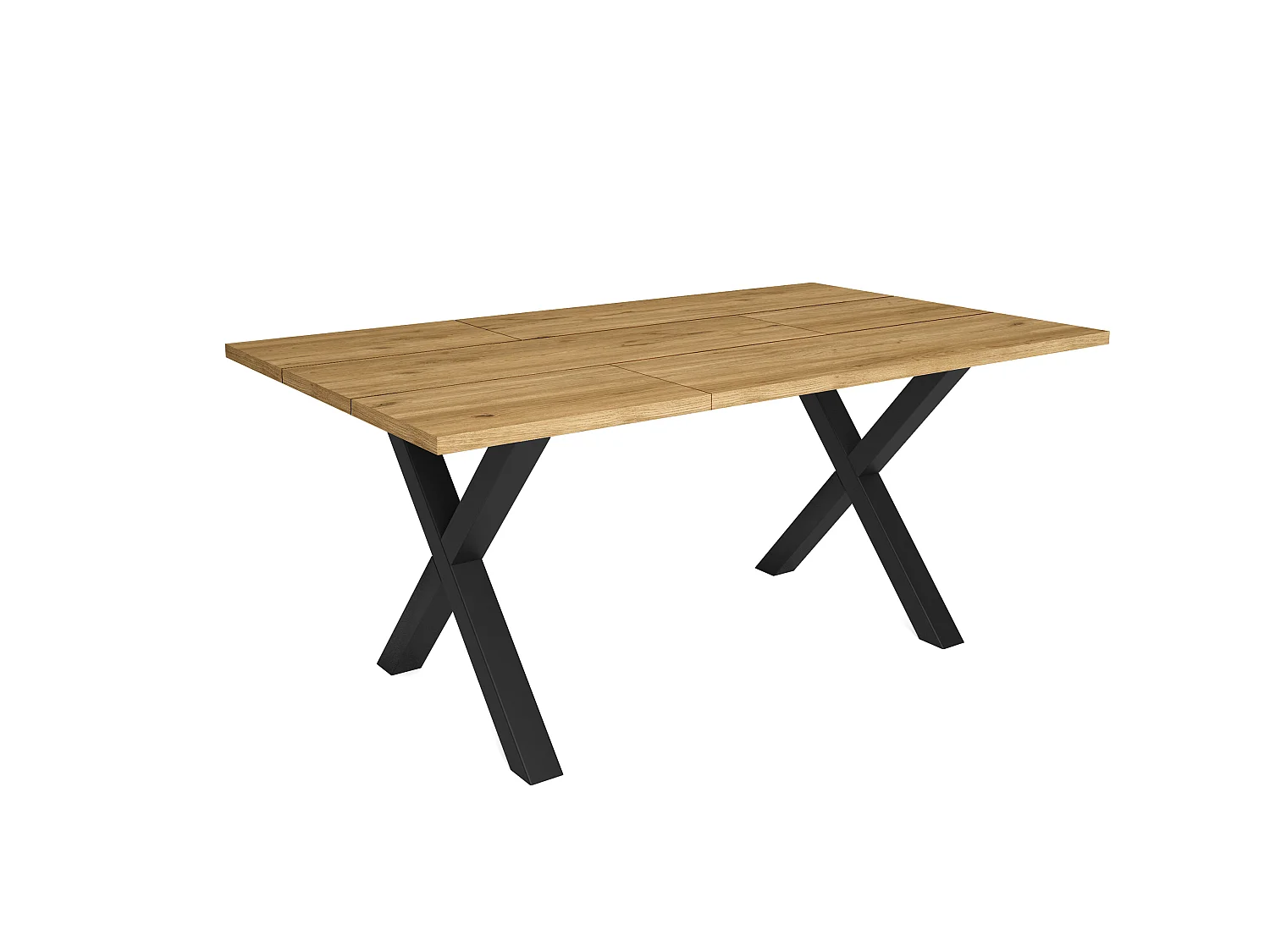 2 Supports - Pieds de table en bois massif en X - Salle à manger - Laqué Noir - 72x72cm