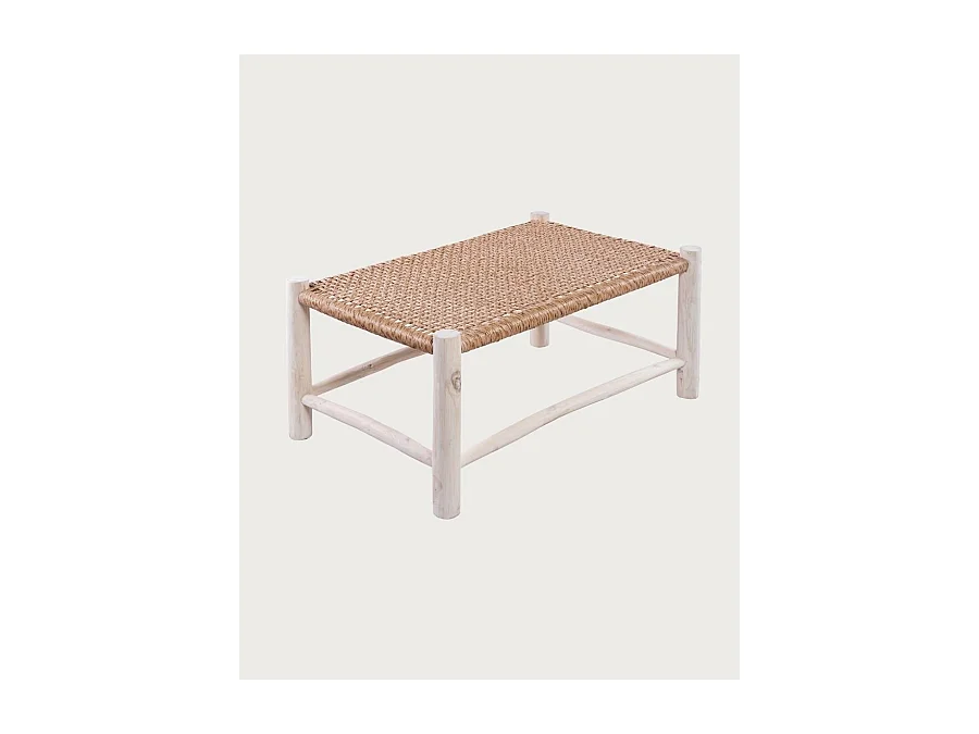 Jaya - Table basse Branche de teck et corde