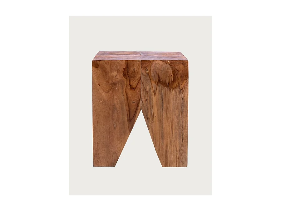 Moku - Tabouret en bois de teck massif
