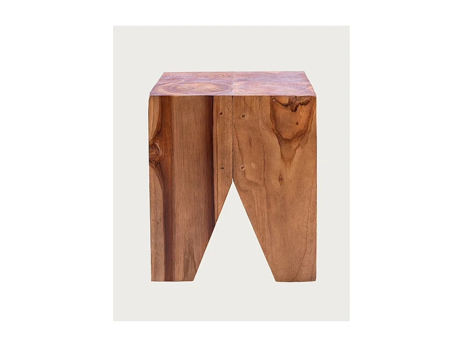 Moku - Tabouret en bois de teck massif