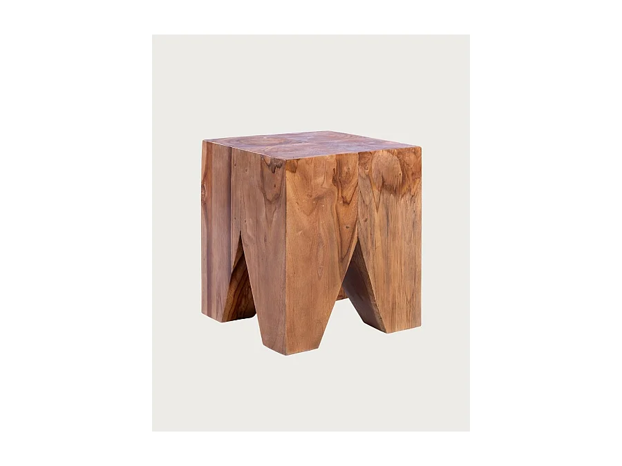 Moku - Tabouret en bois de teck massif