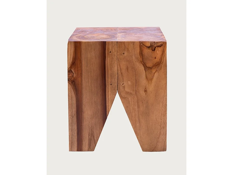 Moku - Tabouret en bois de teck massif
