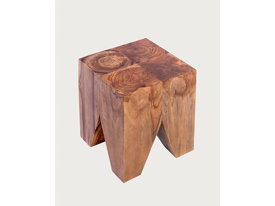Moku - Tabouret en bois de teck massif