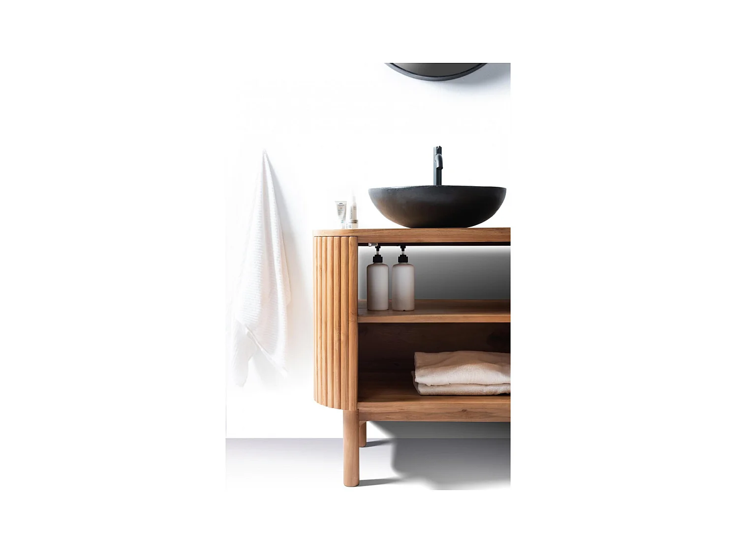 Orma - Petit meuble salle de bain en bois de teck 1 porte