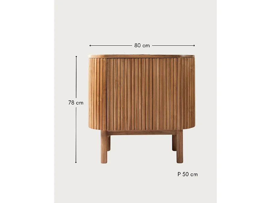 Orma - Petit meuble salle de bain en bois de teck 1 porte