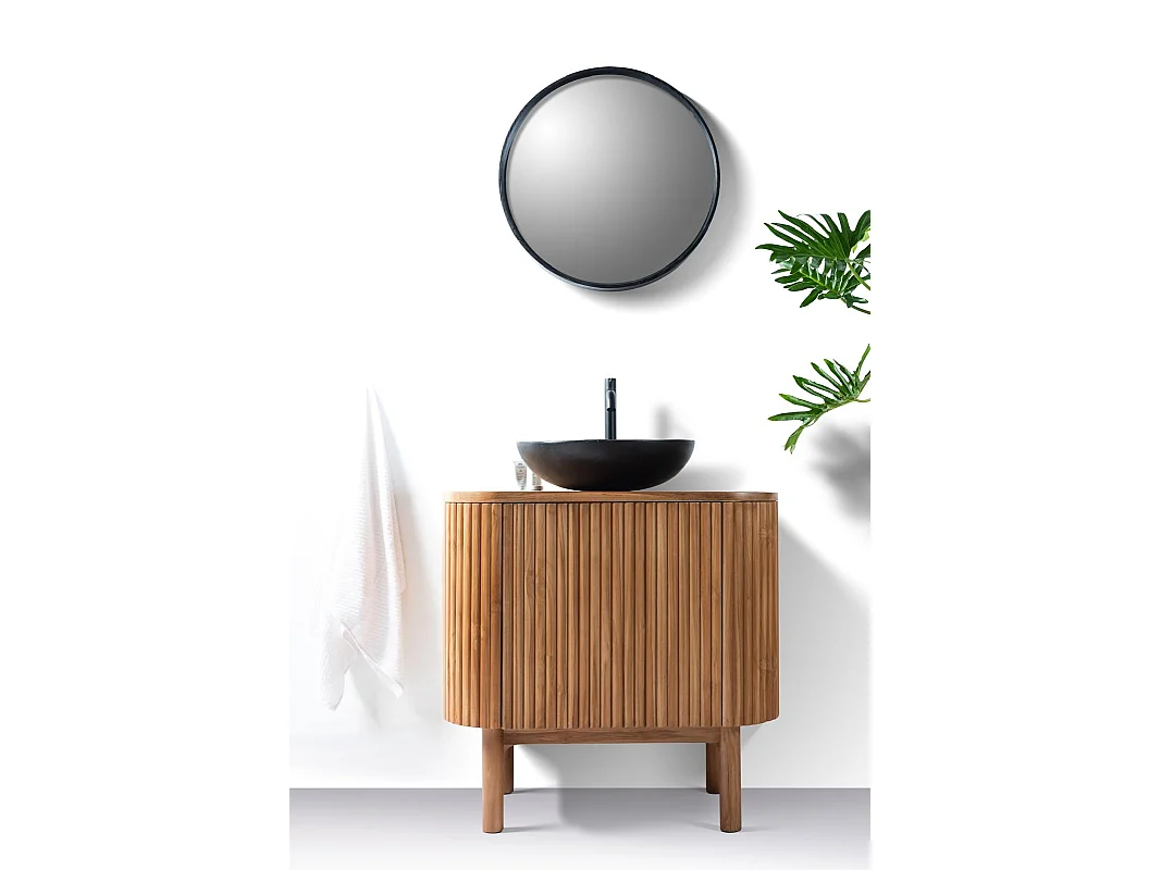 Orma - Petit meuble salle de bain en bois de teck 1 porte