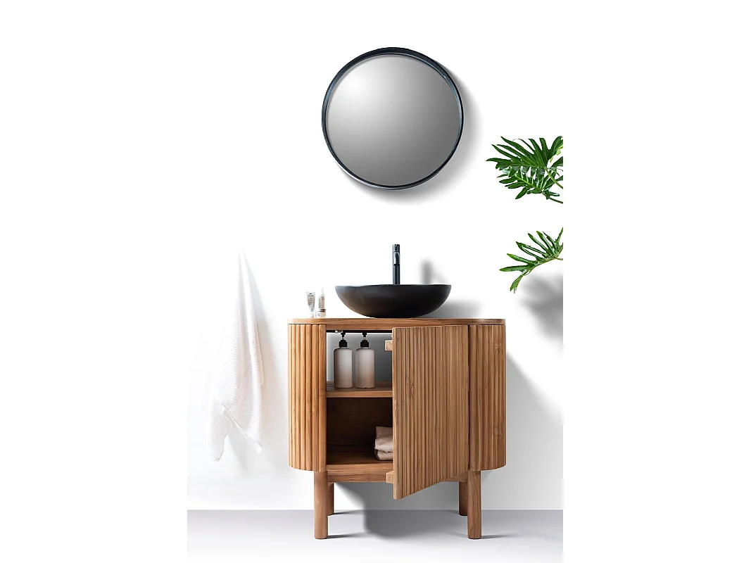 Orma - Petit meuble salle de bain en bois de teck 1 porte
